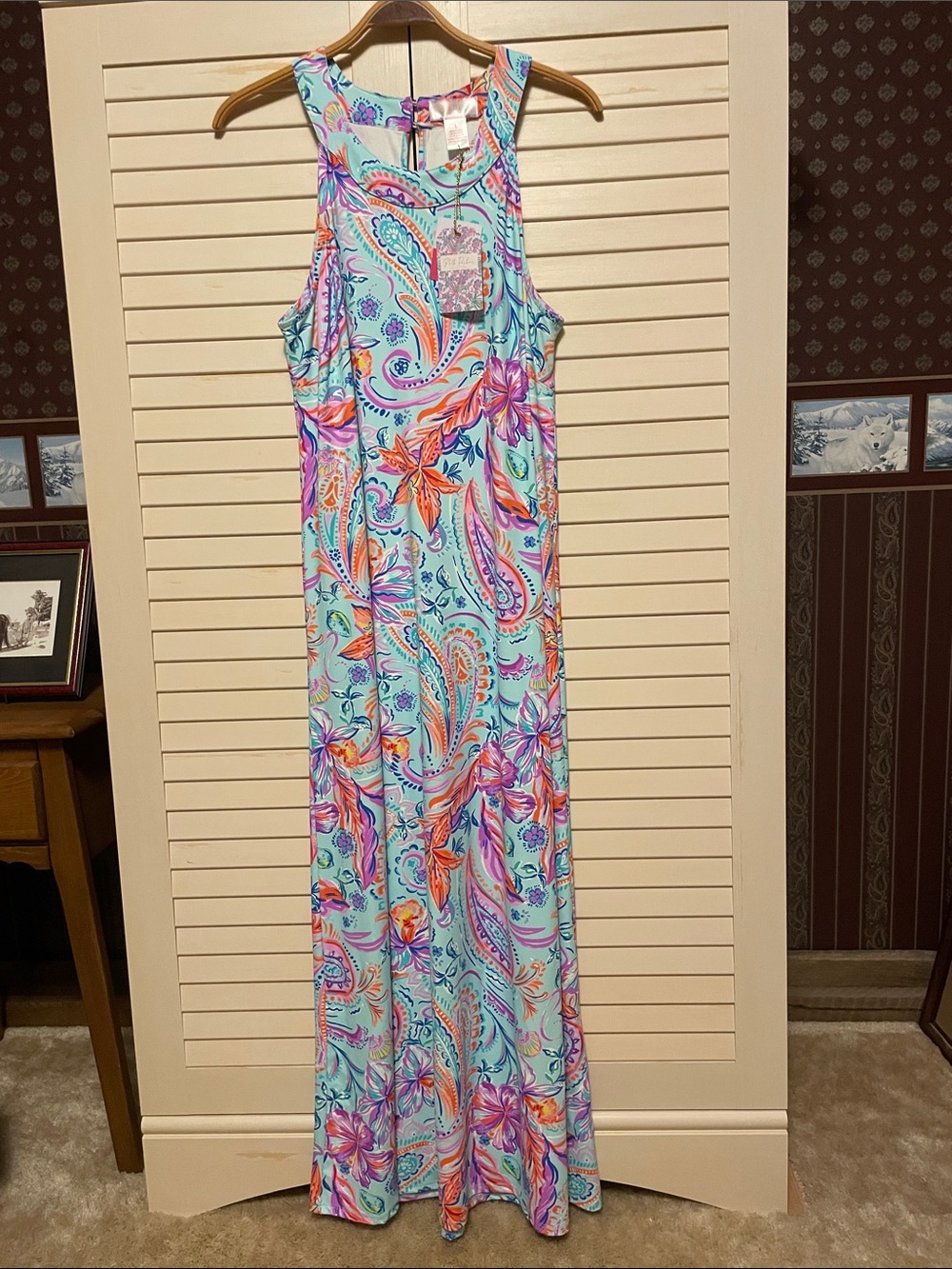 NWT Stella Parker Sleeveless tropical Floral Maxi Dress